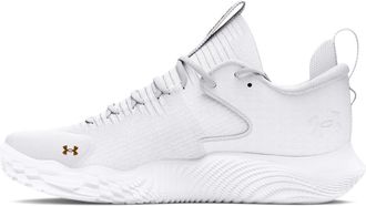 Under Armour Womens Flow Ace Low Volleyball Shoe, (100) White/White/Metallic Gold, 5.5 UK