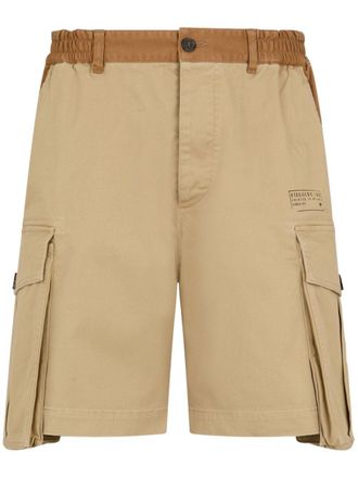 Dsquared2 two-tone cargo shorts - men - Cotton/Cotton/Elastane - 42 - Neutrals
