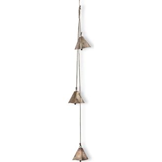 Tag Pyramid Temple Bells Jute Rope Swag Antique Brass Holiday Decor in Gold at Nordstrom