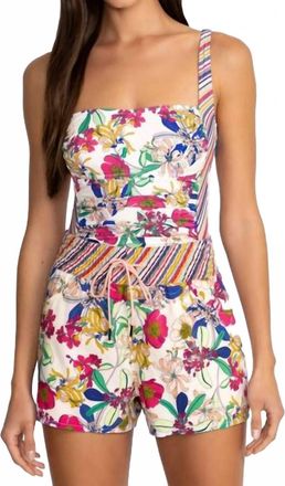 Johnny Was High Waist Board Shorts In Aldrich