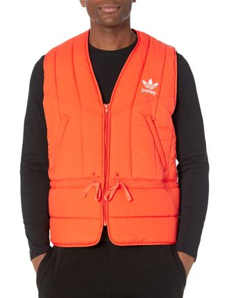adidas Originals Mens Adicolor Unitefit Parley Vest Fleece, Semi Impact Orange, S