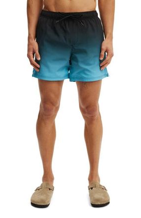 Cotton On Mens Stretch Swim Short in Black Blue Fade at Nordstrom, Size X-Small