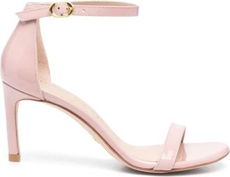 Stuart Weitzman Nunakedstraight Sandalen - Dames - Sandalen met hakken - Roze - 41 EU - Leer - Schoenen