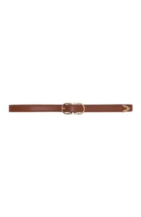 Maje Double-buckle leather belt in Camel at Nordstrom, Size Medium