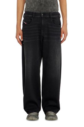 Diesel Relaxed Regular Waist 2097 D-Enim-M Joggjeans, Black/Dark grey, Zip fly