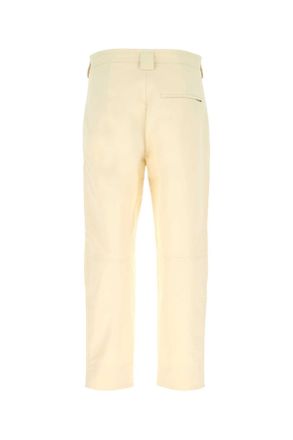 Jil Sander Mens Ivory Cotton Pant 109 Exterior: Pantaloni