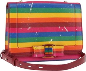 Ferragamo Pre-owned Cross Body Bags, female, Multicolor, Size: ONE SIZE Pre-owned Leather Shoulder Bag