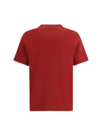 Brunello Cucinelli Mens Cotton T-Shirt Ciliegia+perla T-Shirts And Polos