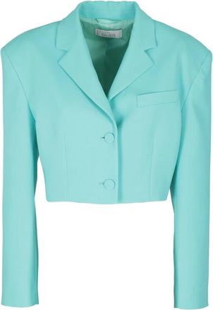 Giuseppe Di Morabito Satin Cropped Jacket - Dames - Blazers - Blauw - S - Jassen