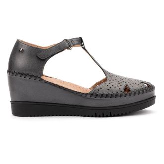 Pikolinos Aguadulce Sandal - Dames - Sleehakken - Grijs - 41 EU - Leer - Schoenen