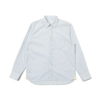Universal Works Casual Shirts, male, Blue, Size: L Sky Urban Stripe Lazy Day Shirt