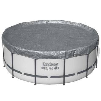 Bestway Cubierta Para Piscina 1 &Oslash;4,88 M Redondo Poli&eacute;ster Gris For Bestway