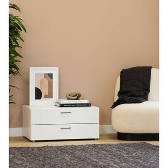 Dmora Dmora - Cassettiera Limerick, Settimino multiuso, Comò camera da letto, Mobile con cassetti, 74x52 h35 cm, Bianco