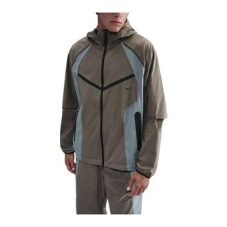 Nike Tech Dri-FIT Woven Color-Block Windrunner Loose Jacket - Heren - Windbreakers - Grijs - XL - Leer - Fitness