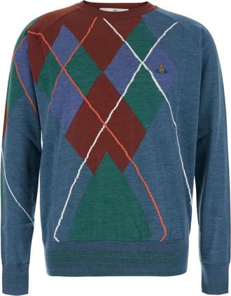Vivienne Westwood Argyle Trui - Heren - Ronde hals truien - Veelkleurig - XL - Katoen - Truien & Vesten