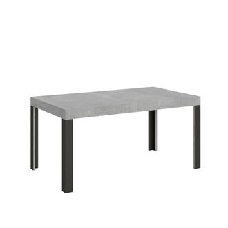 Itamoby Mesa extensible 80x160/244 cm efecto madera gris cemento, hierro