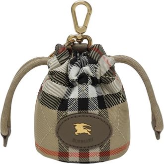 Burberry Charm para bolso Horseshoe Check - Accessories - Mujer - Beige - ONE SIZE