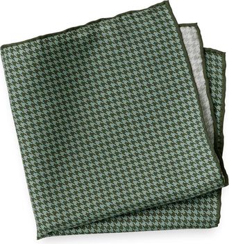 Paul Fredrick Houndstooth Silk Pocket Square