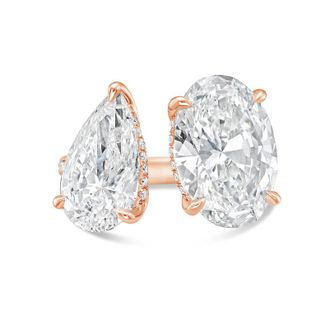 Diana M. Jewels 18KT ROSE GOLD 2 STONE LAB GROWN DIAMOND FASHION RING WEIGHING 5.00 CTS TW