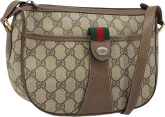 Gucci Pre-owned Vintage GG Schoudertas - Dames - Vintage Schoudertas - Beige - ONE Size - Leer - Vintage