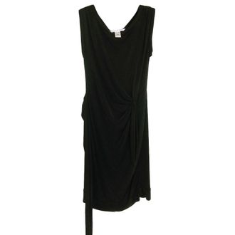 Diane Von F&uuml;rstenberg Diane Von Furstenberg Black Classic Draped Dress Size S