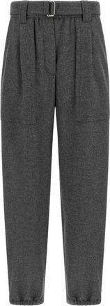 Brunello Cucinelli Loose Cargo Broek - Dames - Broeken - Grijs - Maat: XS Zijde