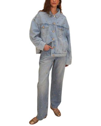 Farm Rio Bows Embroidered Denim Pant