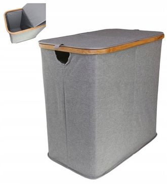 OEM Cesto De Ropa Sucia De 100 L, Color Bamb&uacute; Gris