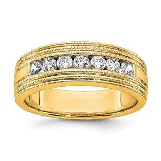 Diamond2Deal 14k Gold Lab Grown Diamond Wedding Band Ring 0.63Ct Clarity- VS Color- G-H