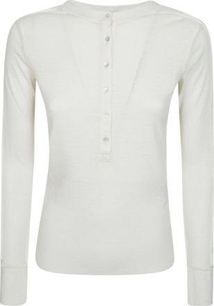 SOEUR Laos Fitted Button Placket Long-Sleeved Top