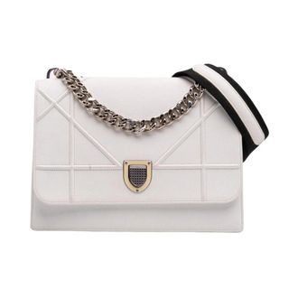 Dior Pre-owned Elegante Schoudertas met Kettingdetail - Dames - Pre-owned - Wit - Maat: ONE Size