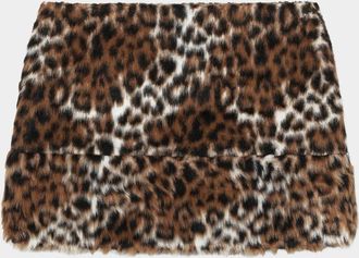 Marc Jacobs Faux Fur Leopard Mini Skirt