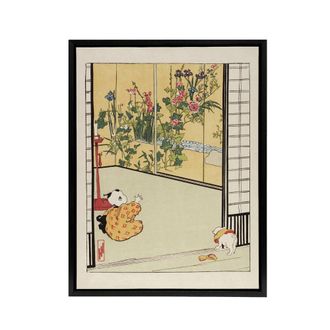 Artery8 Helen Hyde Japanese Home Interior Decoration Framed Canvas Art Print | Size: W24 x H32