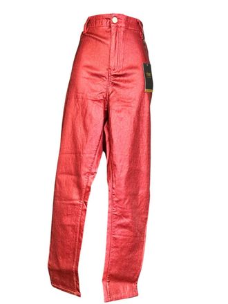 YMI Womens Metallic Jeans In Rust