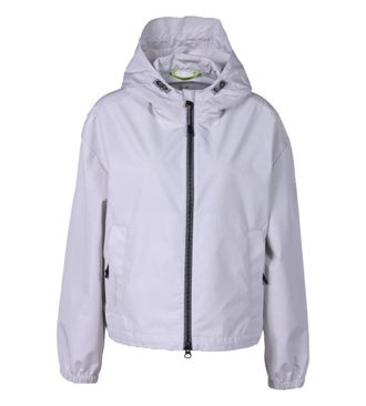 Fuchs Schmitt Outdoorjacke FUCHS SCHMITT, Damen, Gr. 34, wei&szlig;, Web, Obermaterial: 100% Polyester, unifarben, regular fit normal, hoch geschlossener Ausschnitt, elas