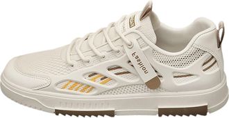 Generic Running Shoes Mens Mens Slip on Shoes Summer Trendy Soft Sole Breathable Low Top Lace Up Stylish Casual Mesh Beige