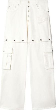 Off-white White Baggy-fit jeans with logo