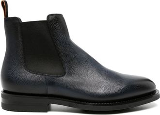 Santoni Leren Chelsea Boots - Heren - Chelseaboots - Blauw - 41 EU - Leer - Schoenen