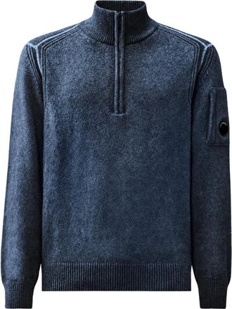 C.P. Company Maglia in pile con colletto polo - - Knitwear - Uomo - Blu - XL