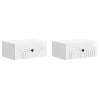 vidaXL Mesita De Noche De Pared 2 Pcs Brillante 49 X 34,5 X 20 Cm Vidaxl
