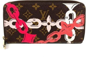 Louis Vuitton Monogram Bay Brown Pink Monogram Long Wallet (Bi-Fold) (Pre-Owned)