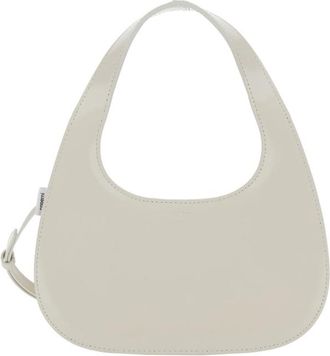 Coperni Slim Swipe Phone Baguette White Shoulder Bag With Adjustable And Removable Shoulder Strap And Logo Lettering On The Front In Leather Woman