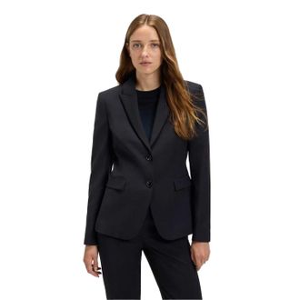 HUGO BOSS Effen blazer met enkele rij knopen voor dames (Donkerblauw)