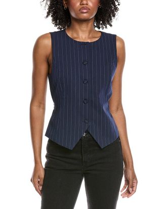 Shelli Segal Pinstripe Button Front Vest
