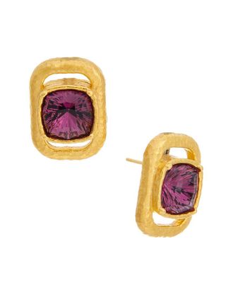 Oscar De La Renta Rectangle Stud Crystal Earrings
