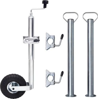 vidaXL Rueda De Remolque 48 Mm Con 2 Tubos De Soporte Y 3 Abrazaderas Vidaxl