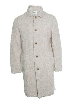 Destin Kestin, Edinburgh overcoat in oatmeal wool fleece