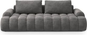 Cosmopolitan Design Sof&aacute; cama con ba&uacute;l de almacenaje 4 plazas terciopelo gris