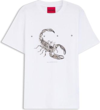 HUGO BOSS Cotton-jersey T-shirt with spaced-out logo