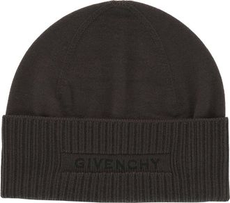 Givenchy Ribbed Embroidered Logo Wool Beanie
